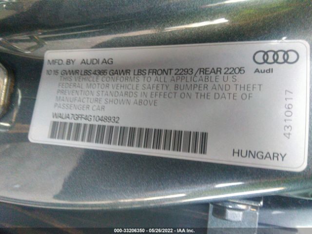 Photo 8 VIN: WAUA7GFF4G1048932 - AUDI A3 