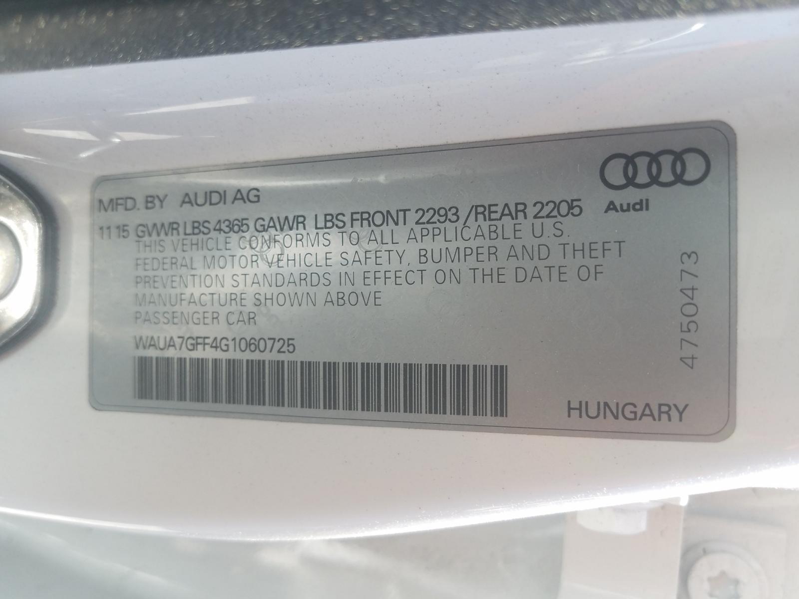 Photo 9 VIN: WAUA7GFF4G1060725 - AUDI A3 