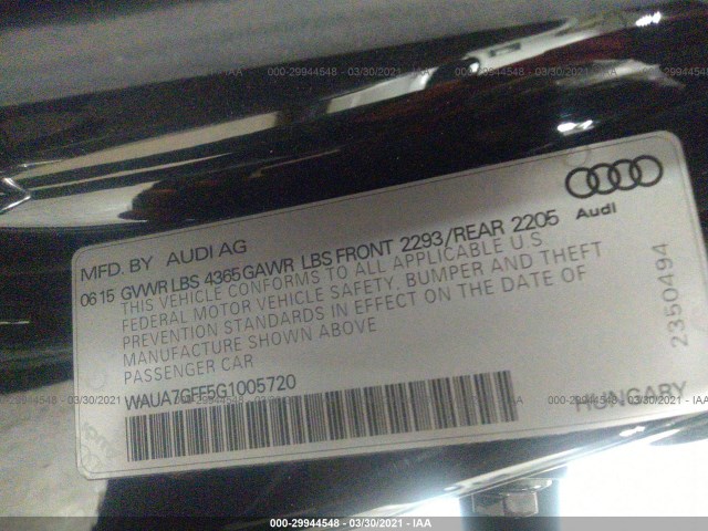 Photo 8 VIN: WAUA7GFF5G1005720 - AUDI A3 