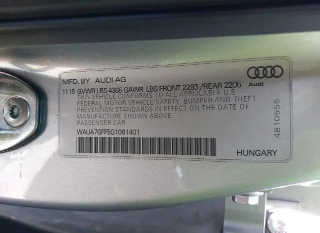 Photo 8 VIN: WAUA7GFF5G1061401 - AUDI A3 