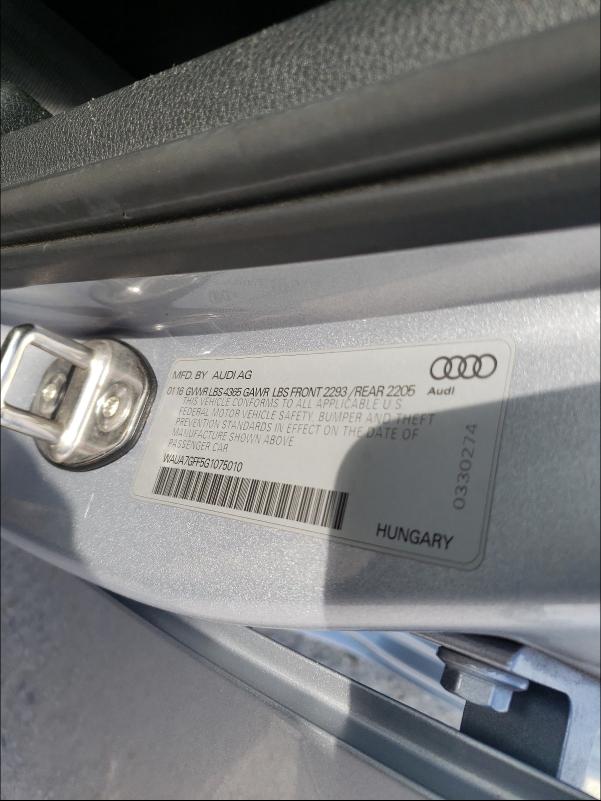 Photo 9 VIN: WAUA7GFF5G1075010 - AUDI A3 PREMIUM 