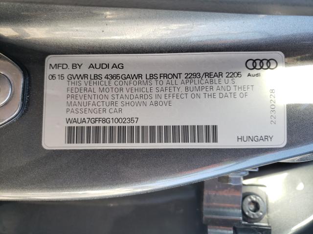 Photo 9 VIN: WAUA7GFF8G1002357 - AUDI A3 PREMIUM 