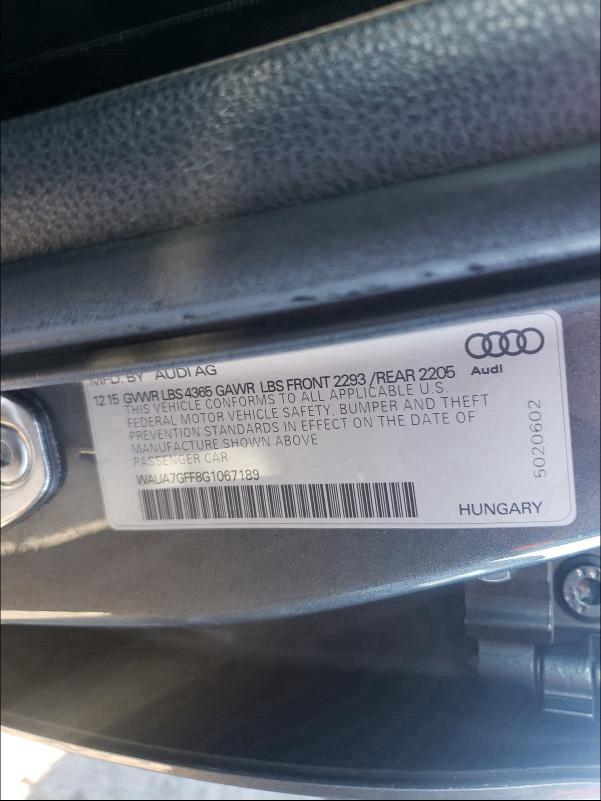 Photo 9 VIN: WAUA7GFF8G1067189 - AUDI A3 