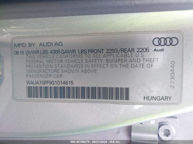 Photo 8 VIN: WAUA7GFF9G1014615 - AUDI A3 