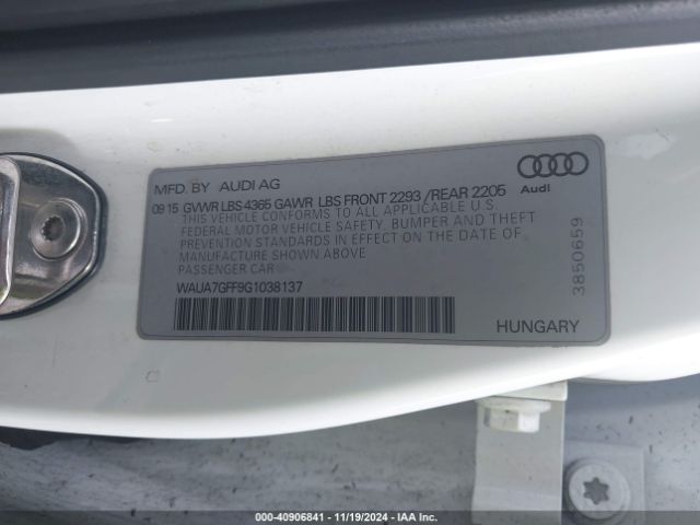 Photo 8 VIN: WAUA7GFF9G1038137 - AUDI A3 