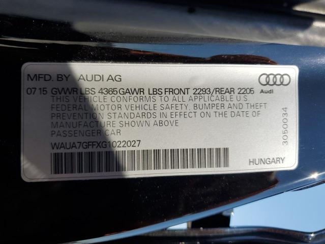 Photo 12 VIN: WAUA7GFFXG1022027 - AUDI A3 