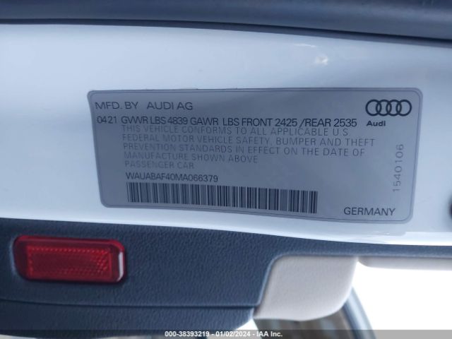 Photo 8 VIN: WAUABAF40MA066379 - AUDI A4 