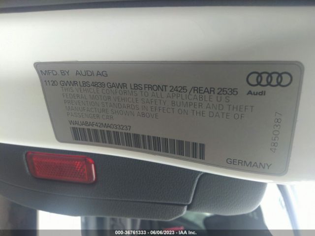 Photo 8 VIN: WAUABAF42MA033237 - AUDI A4 