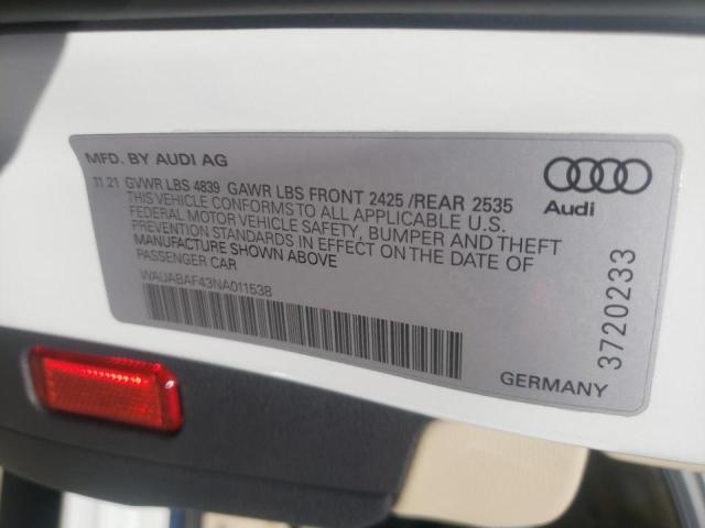 Photo 9 VIN: WAUABAF43NA011538 - AUDI A4 PREMIUM 