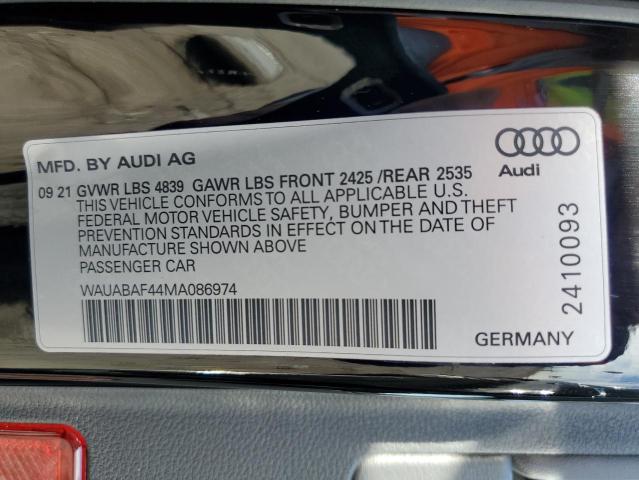 Photo 11 VIN: WAUABAF44MA086974 - AUDI A4 