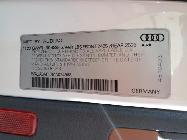 Photo 11 VIN: WAUABAF47MA024968 - AUDI A4 PREMIUM 