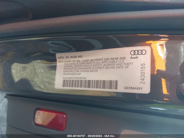 Photo 8 VIN: WAUABAF47MA087343 - AUDI A4 