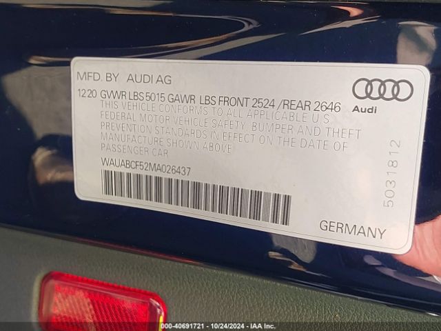 Photo 8 VIN: WAUABCF52MA026437 - AUDI A5 