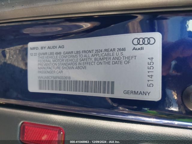 Photo 8 VIN: WAUABCF58PA032618 - AUDI A5 