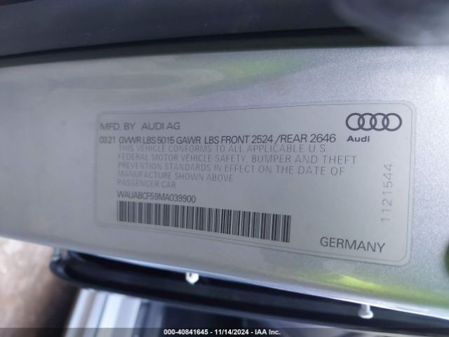 Photo 8 VIN: WAUABCF59MA039900 - AUDI A5 