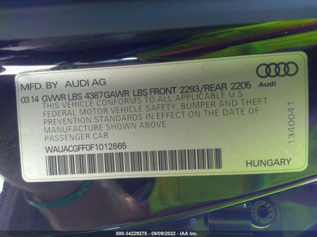 Photo 8 VIN: WAUACGFF0F1012665 - AUDI A3 