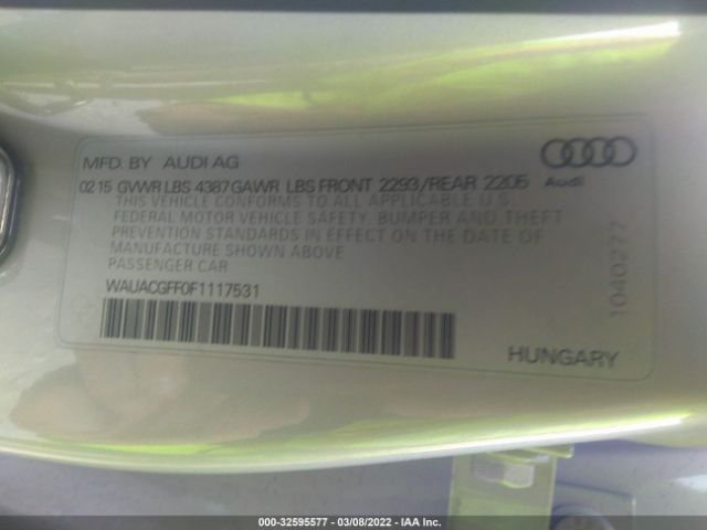 Photo 8 VIN: WAUACGFF0F1117531 - AUDI A3 