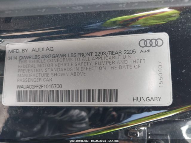 Photo 8 VIN: WAUACGFF2F1015700 - AUDI A3 