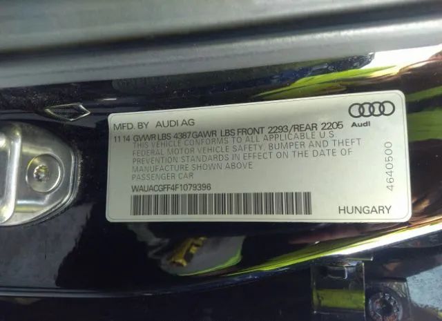 Photo 8 VIN: WAUACGFF4F1079396 - AUDI A3 