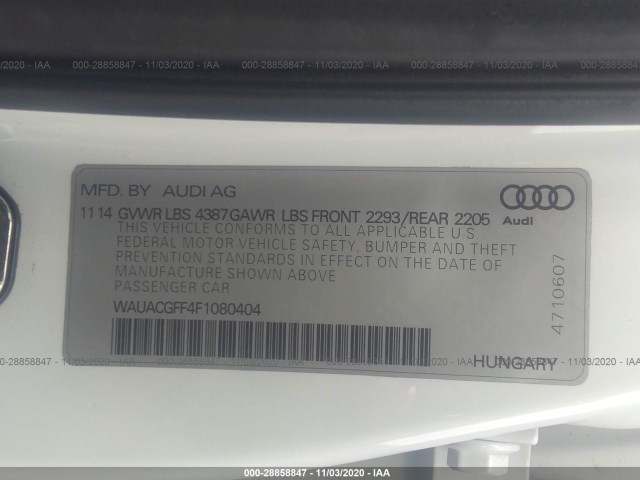 Photo 8 VIN: WAUACGFF4F1080404 - AUDI A3 