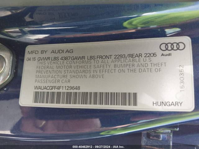 Photo 8 VIN: WAUACGFF4F1129648 - AUDI A3 