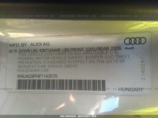 Photo 8 VIN: WAUACGFF4F1143579 - AUDI A3 