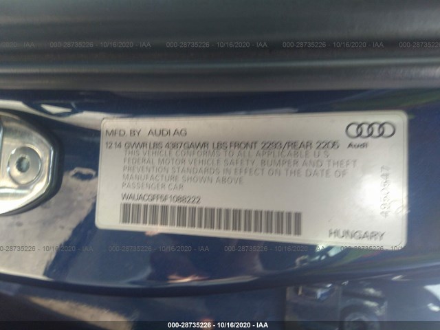 Photo 8 VIN: WAUACGFF5F1088222 - AUDI A3 