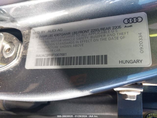 Photo 8 VIN: WAUACGFF6F1007681 - AUDI A3 