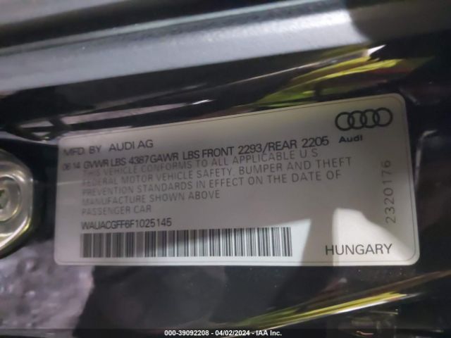 Photo 8 VIN: WAUACGFF6F1025145 - AUDI A3 