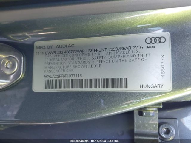 Photo 8 VIN: WAUACGFF6F1077116 - AUDI A3 