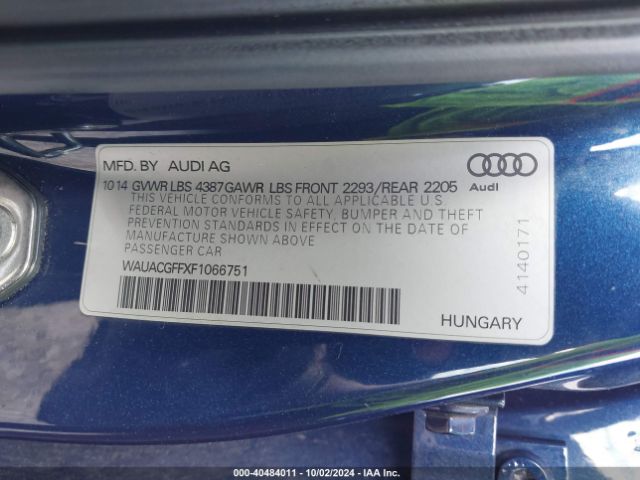 Photo 8 VIN: WAUACGFFXF1066751 - AUDI A3 