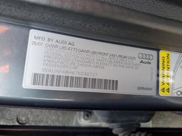 Photo 11 VIN: WAUAF48H67K036727 - AUDI A4 2.0T CA 