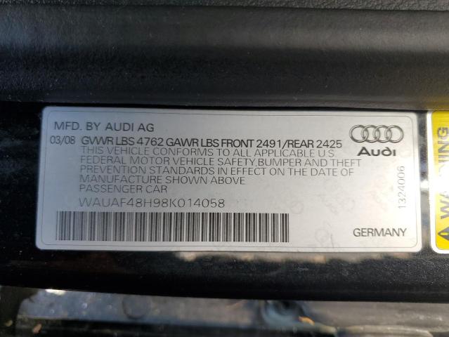 Photo 11 VIN: WAUAF48H98K014058 - AUDI A4 