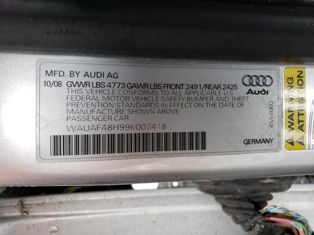 Photo 12 VIN: WAUAF48H99K007418 - AUDI A4 