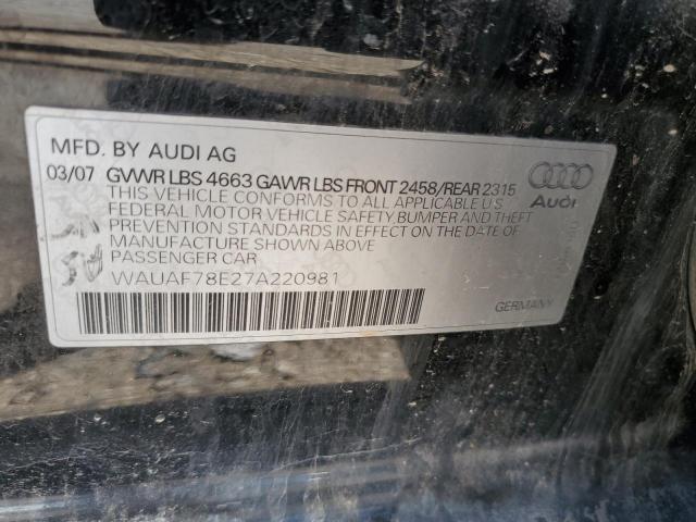 Photo 11 VIN: WAUAF78E27A220981 - AUDI A4 