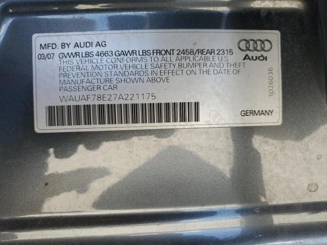 Photo 12 VIN: WAUAF78E27A221175 - AUDI A4 2 