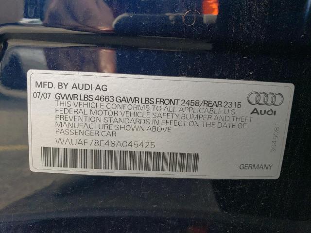 Photo 11 VIN: WAUAF78E48A045425 - AUDI A4 