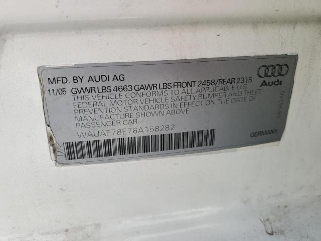 Photo 11 VIN: WAUAF78E76A158282 - AUDI A4 2 TURBO 