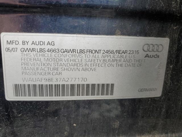 Photo 11 VIN: WAUAF98E37A277170 - AUDI A4 