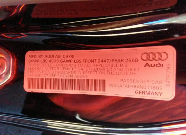 Photo 8 VIN: WAUAFAFH8AN011805 - AUDI A5 