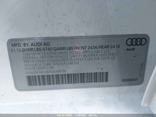 Photo 8 VIN: WAUAFAFL0DN036836 - AUDI A4 