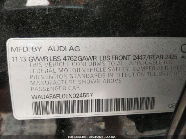 Photo 8 VIN: WAUAFAFL0EN024557 - AUDI A4 