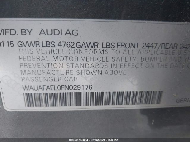 Photo 8 VIN: WAUAFAFL0FN029176 - AUDI A4 