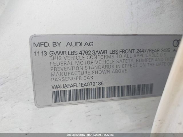 Photo 8 VIN: WAUAFAFL1EA079185 - AUDI A4 