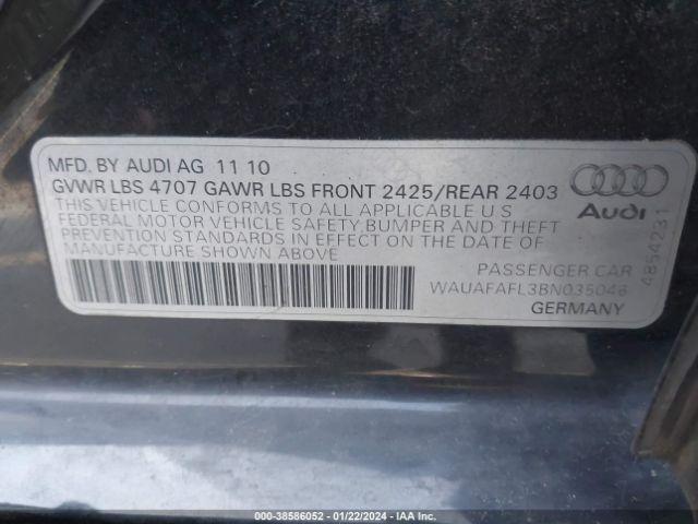 Photo 8 VIN: WAUAFAFL3BN035046 - AUDI A4 