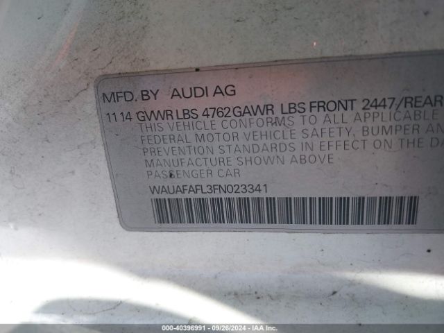 Photo 8 VIN: WAUAFAFL3FN023341 - AUDI A4 