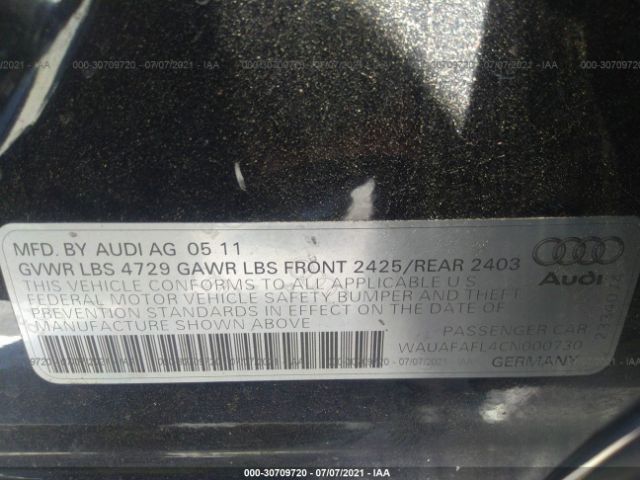 Photo 8 VIN: WAUAFAFL4CN000730 - AUDI A4 