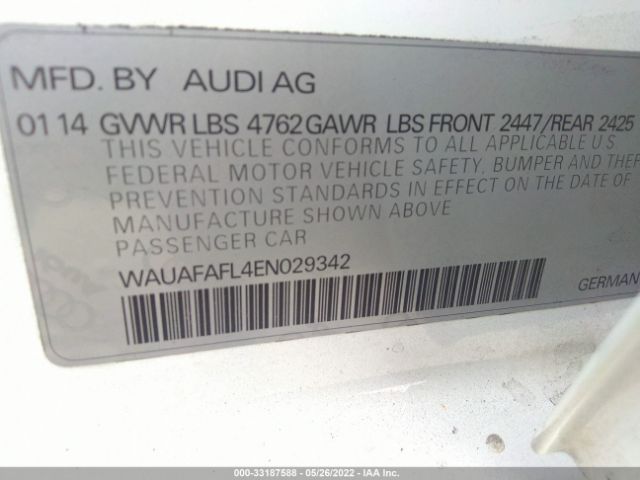 Photo 8 VIN: WAUAFAFL4EN029342 - AUDI A4 