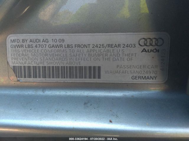 Photo 8 VIN: WAUAFAFL5AN024970 - AUDI A4 