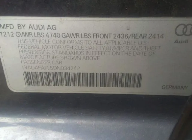 Photo 8 VIN: WAUAFAFL5DN034242 - AUDI A4 